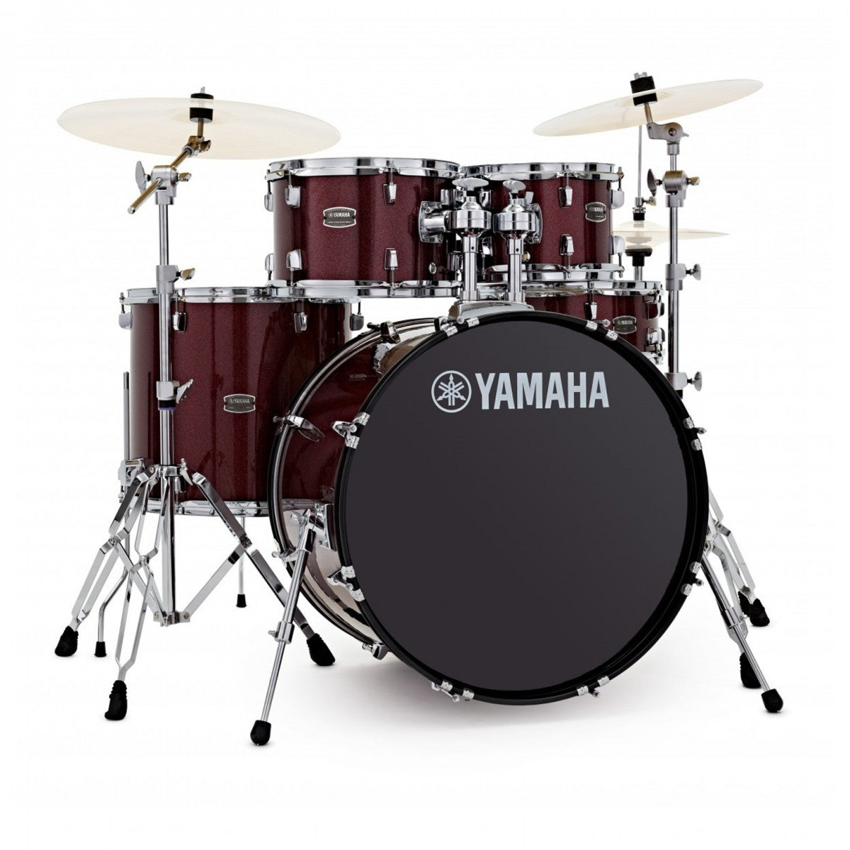 Yamaha Rydeen 22" Drum Kit w/Cymbals, Burgandy Glitter