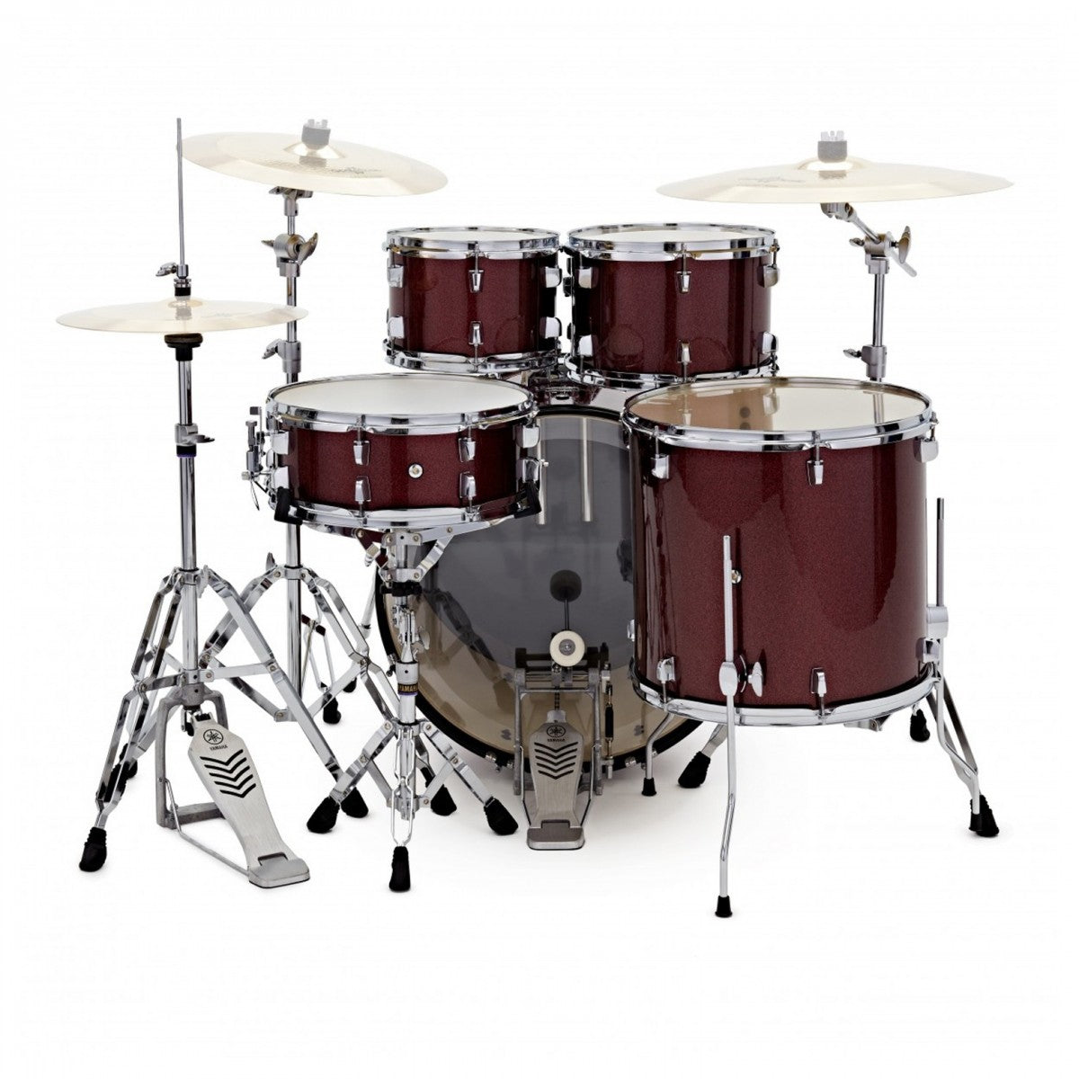 Yamaha Rydeen 22" Drum Kit w/Cymbals, Burgandy Glitter