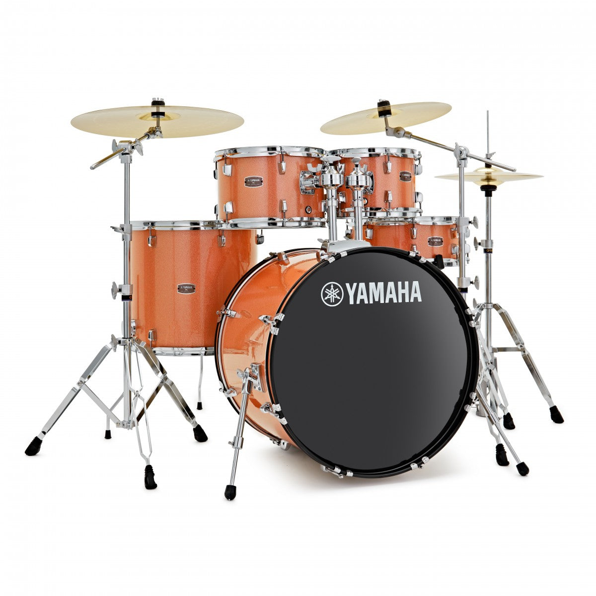 Yamaha Rydeen 22" Drum Kit w/Cymbals, Orange Sparkle